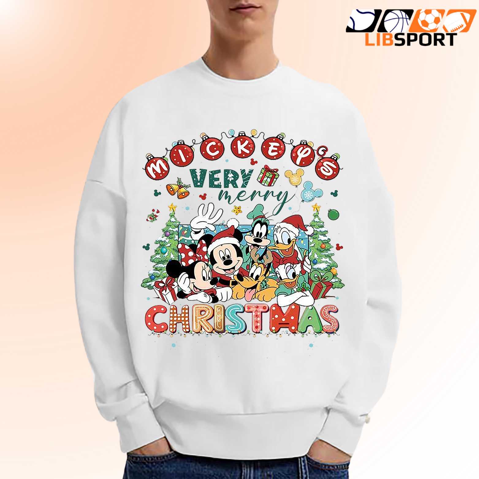 Mickey Merry Christmas T Shirt, Disneyland Friends Unisex Tee